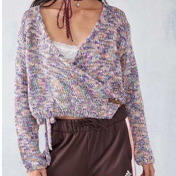 Urban Outfitters Purple Stevie Gumdrop Wrap Cardigan Sz S NWOT - Picture 1 of 11